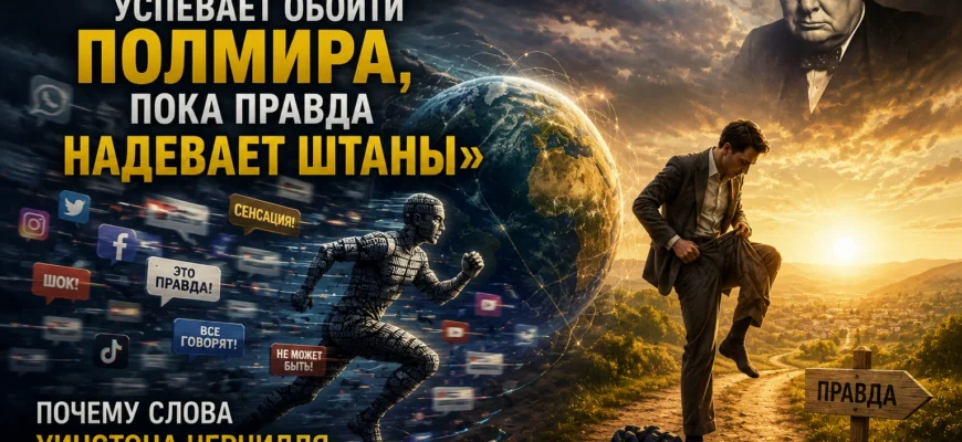 Ложь успевает обойти полмира, пока правда надевает штаны